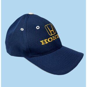 Honda‎ Hat Cap Adults OSFA Blue Strap Back Adjustable Embroidered Logo Mens